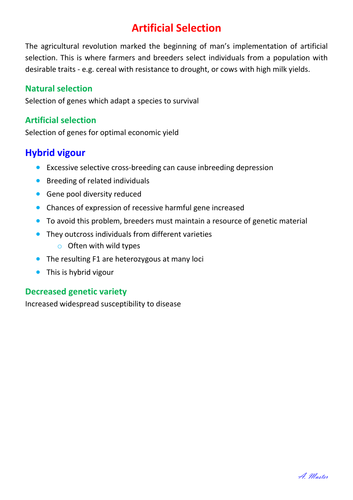 Artificial Selection