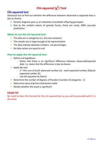 Chi Squared Test (X^2)
