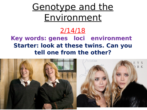 Edexcel IAL: The Relative effect of Genotype and the Environment