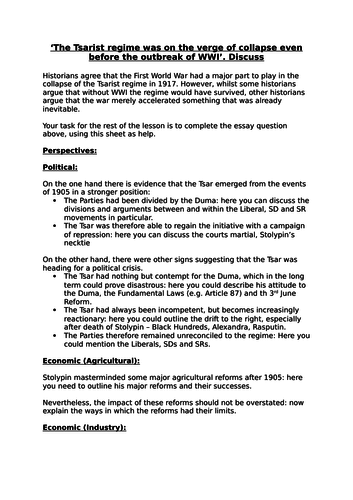 Rasputin and Nicholas II's downfall.