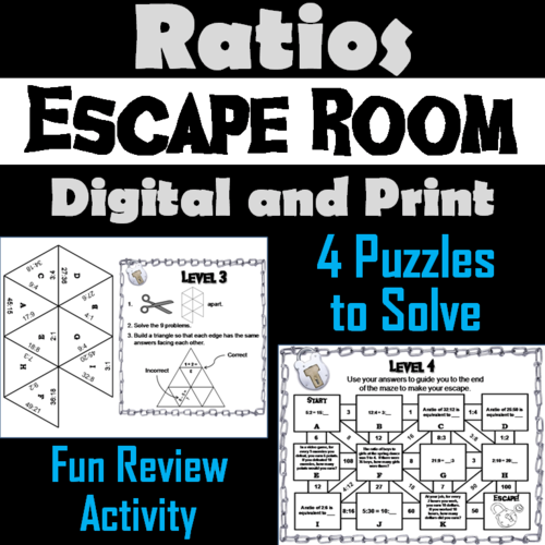 Equivalent Ratios Escape Room Teaching Resources