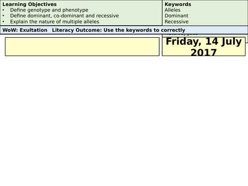 AQA A Level Biology - Inheritance Lecture notes