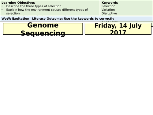 AQA A-Level Biology Genome Sequencing- Lecture Notes