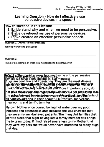 Persuasive Writing an introduction