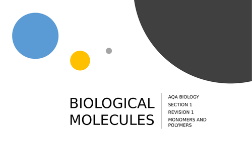 AQA A LEVEL BIOLOGY BIOLOGICAL MOLECULES REVSION