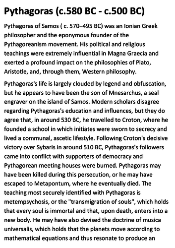 Pythagoras Handout