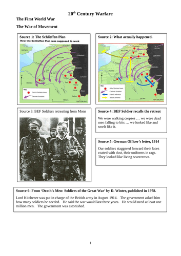 Development of modern warfare in 109 historial sources from 1914 to 1960