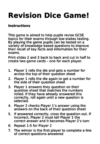 AQA 9-1 GCSE Biology (Trilogy) Revision Game - Organisation (Circulatory system and plant organs)