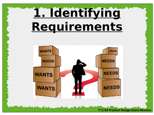 OCR AS H006/1 Principles of Product Design exam revision Sec 1: Identifying requirements NEW 2017
