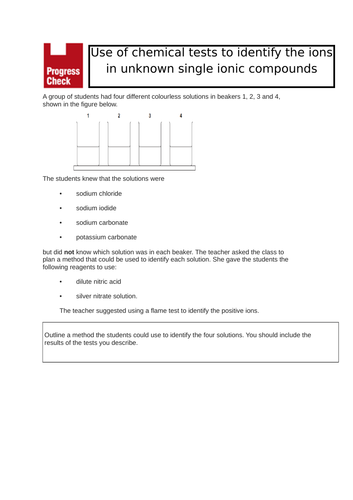 Identifying Ions Required Practical Starter