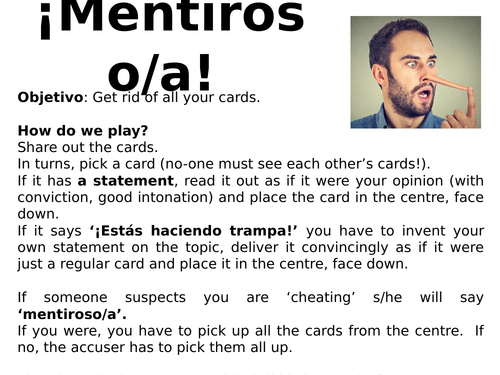 MFL speaking practice cards