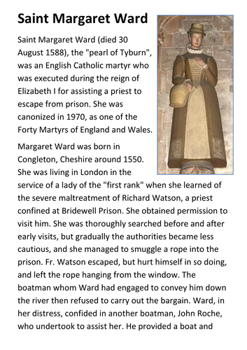 Saint Margaret Ward Handout