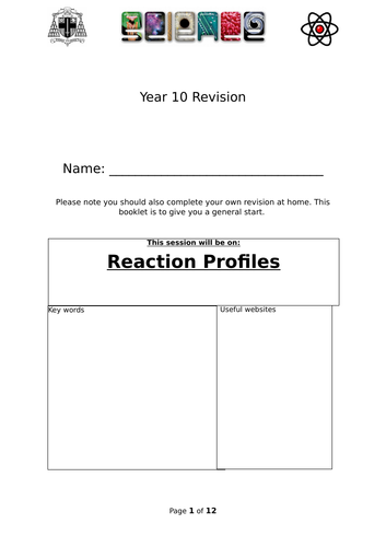 Intervention / Revision resource on endothermic and exothermic reactions