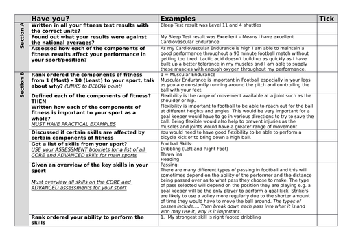 ocr gcse pe aep coursework