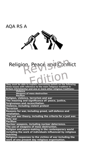 GCSE AQA RS A: Religion, Peace and Conflict Revision Guide