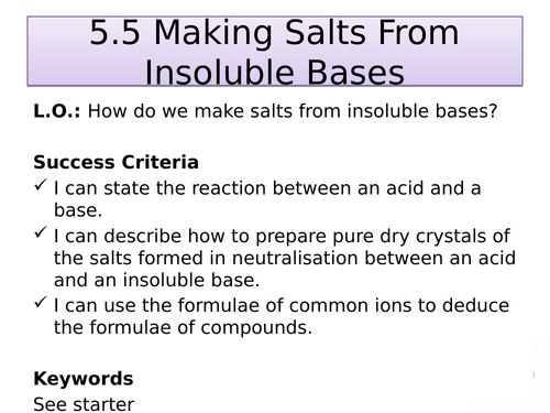 New AQA 5.5 Salts from Insoluble Bases