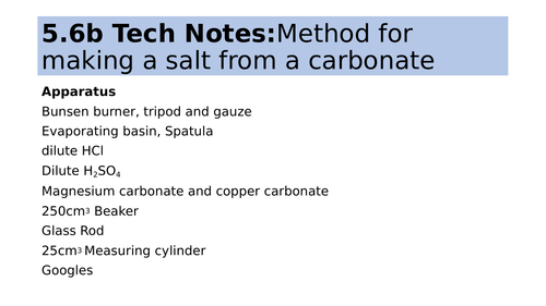 New AQA 5.6b Making Salts from Carbonates