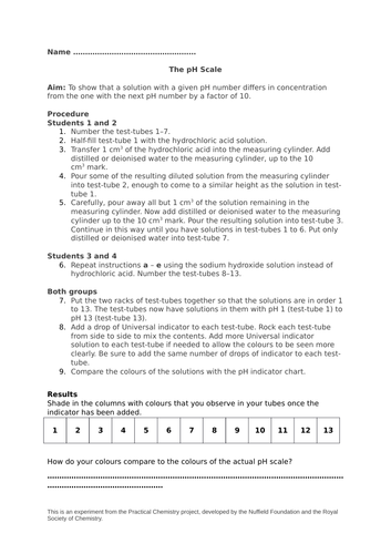 New AQA 5.7 Neutralisation and the pH scale