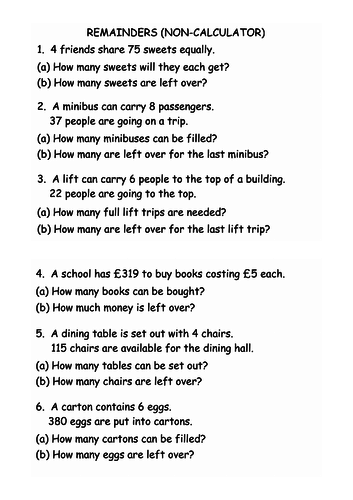 Division with Remainders
