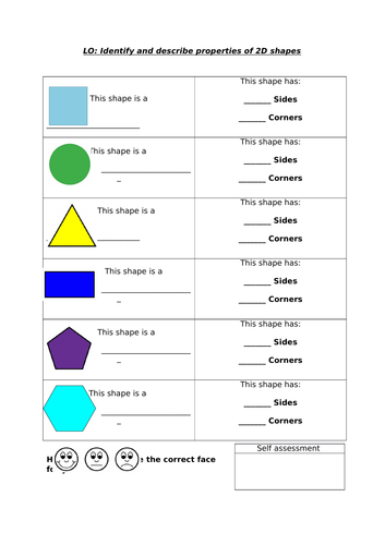 Identify and describe 2D shapes