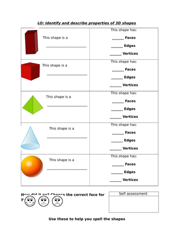 Identify and describe properties of 3D shapes | Teaching Resources