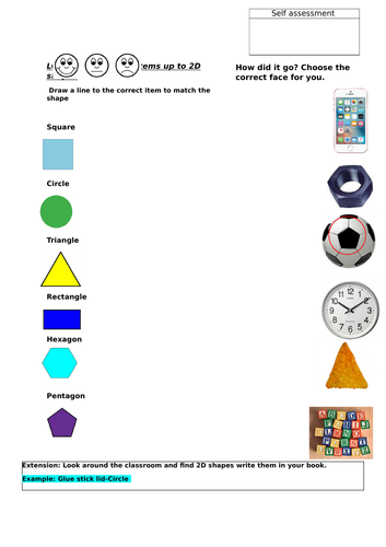 Match everday items to 2D shapes