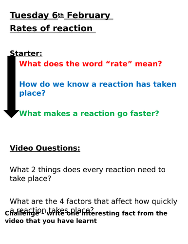 Rate of reaction graph image