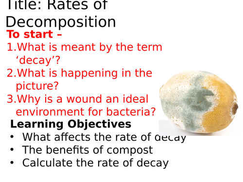 AQA Rates of Decomposition Required Practical 10