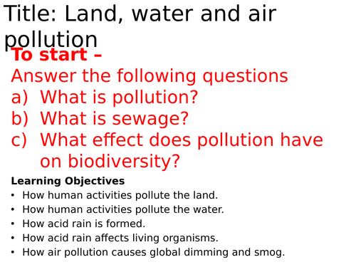 AQA Pollution