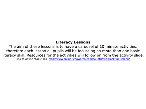 Fifteen Literacy Activities