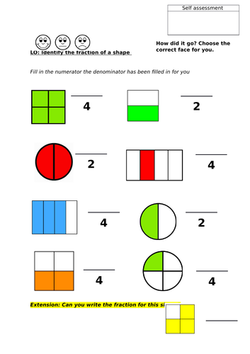 Identify the fraction of a shape | Teaching Resources