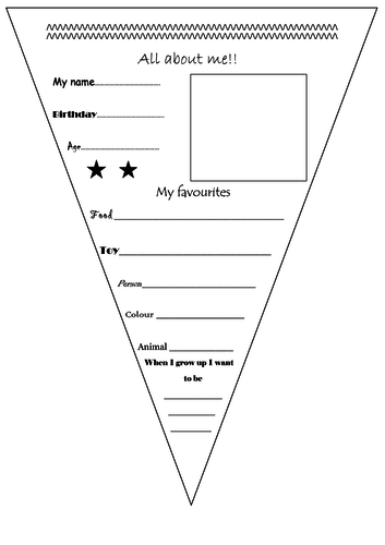All About Me Bunting Teaching Resources