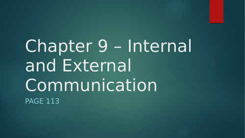 CIE IGCSE Business Studies Internal and External Communication