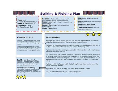 Year 1 PE - Striking Games