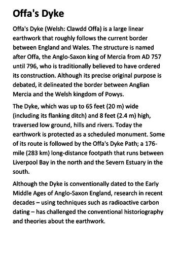 Offa's Dyke Handout