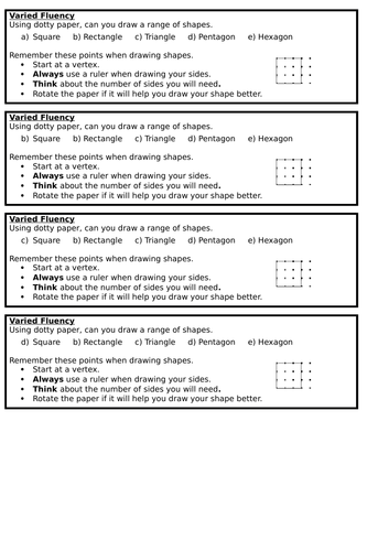 Drawing 2-D shapes, Spring Block 3, Year 2