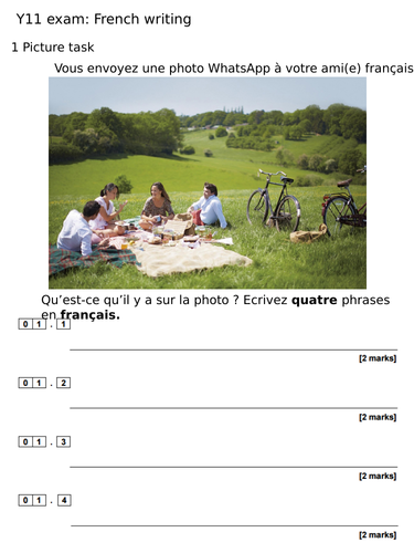 Writing & Translation tasks for GCSE FRENCH 9-1