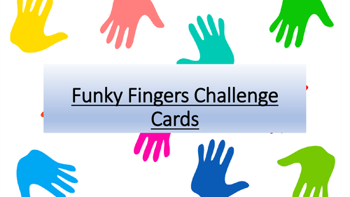 Funky Fingers Challenge Cards. EYFS. KS1. Fine motor skills. Pre writing skills.