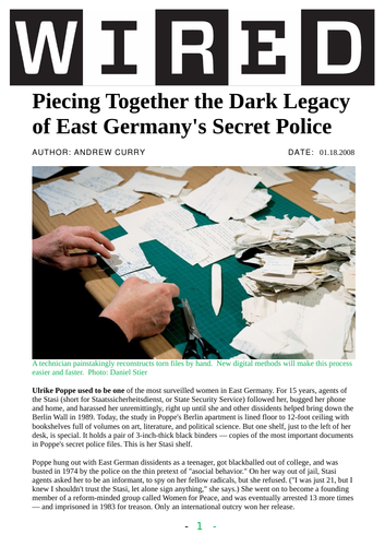 Stasiland - Piecing together the dark legacy