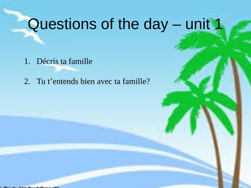 AQA GCSE holiday preferences