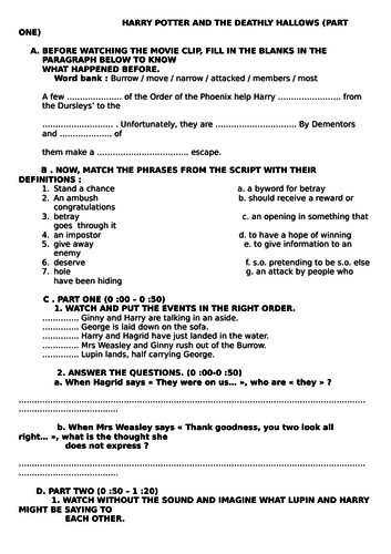 HARRY POTTER AND THE DEATHLY HALLOWS (PART 1): AT THE BURROW