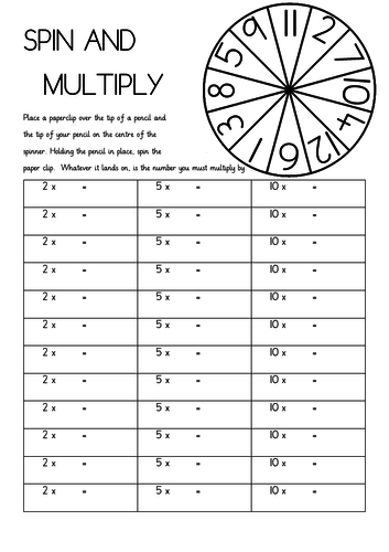 Times Tables Spin and Multiply