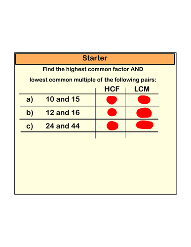 Full lesson on finding HCF and LCM using prime factorisation and Venn ...