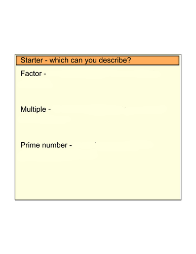 Full lesson on prime factor decomposition