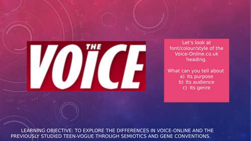 AQA Media A Level The Voice Online Intro (CSP)