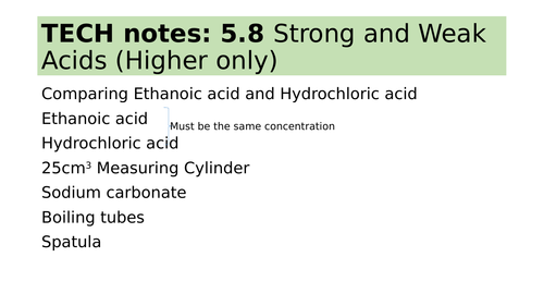 New AQA 5.8 Strong and Weak Acids (Higher)
