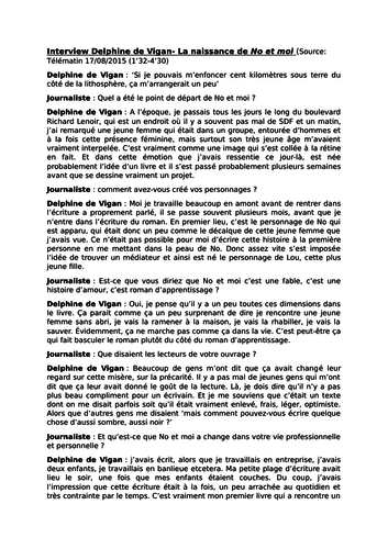 No et Moi- Delphine de Vigan- Introduction