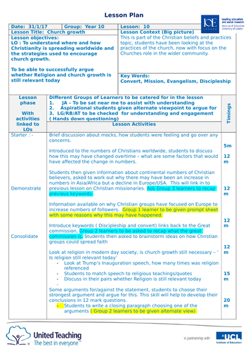AQA A RE - Church growth