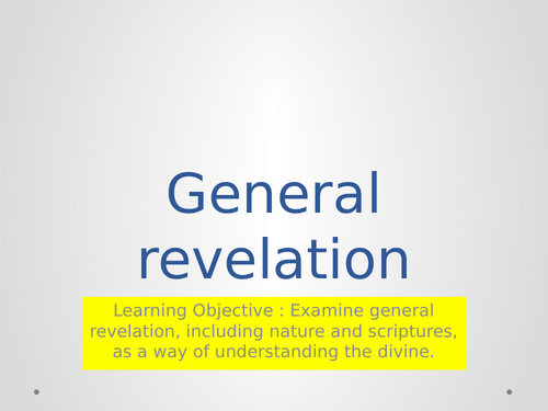 AQA A RE THEME C - General revelation