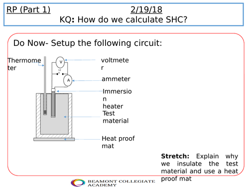 P2.2 Specific heat capacity AQA RP